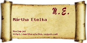 Mártha Etelka névjegykártya